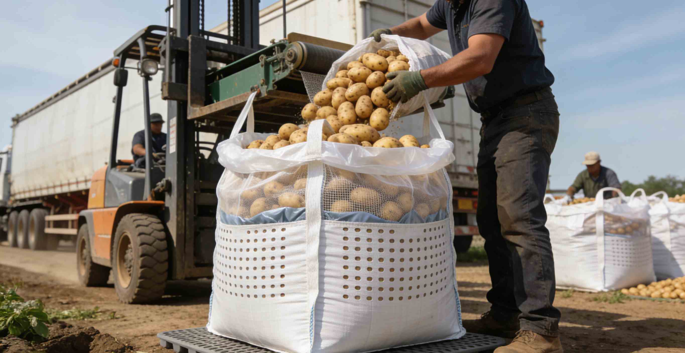 Ventilated Potato FIBCs in Storage